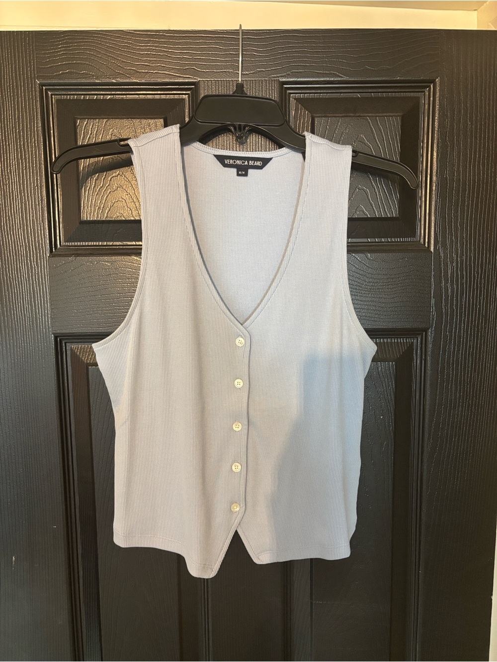 Veronica Beard Pale Blue Ribbed Knit Tank - Picture 2 of 4